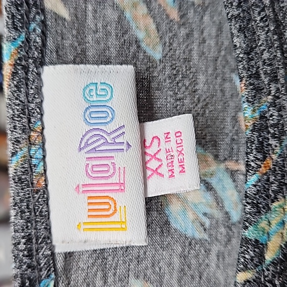 LulaRoe, Sz XXS, Top,Blouse, Shirt, Gray, Turquoise, Short Sleeve Tee, - Picture 7 of 7